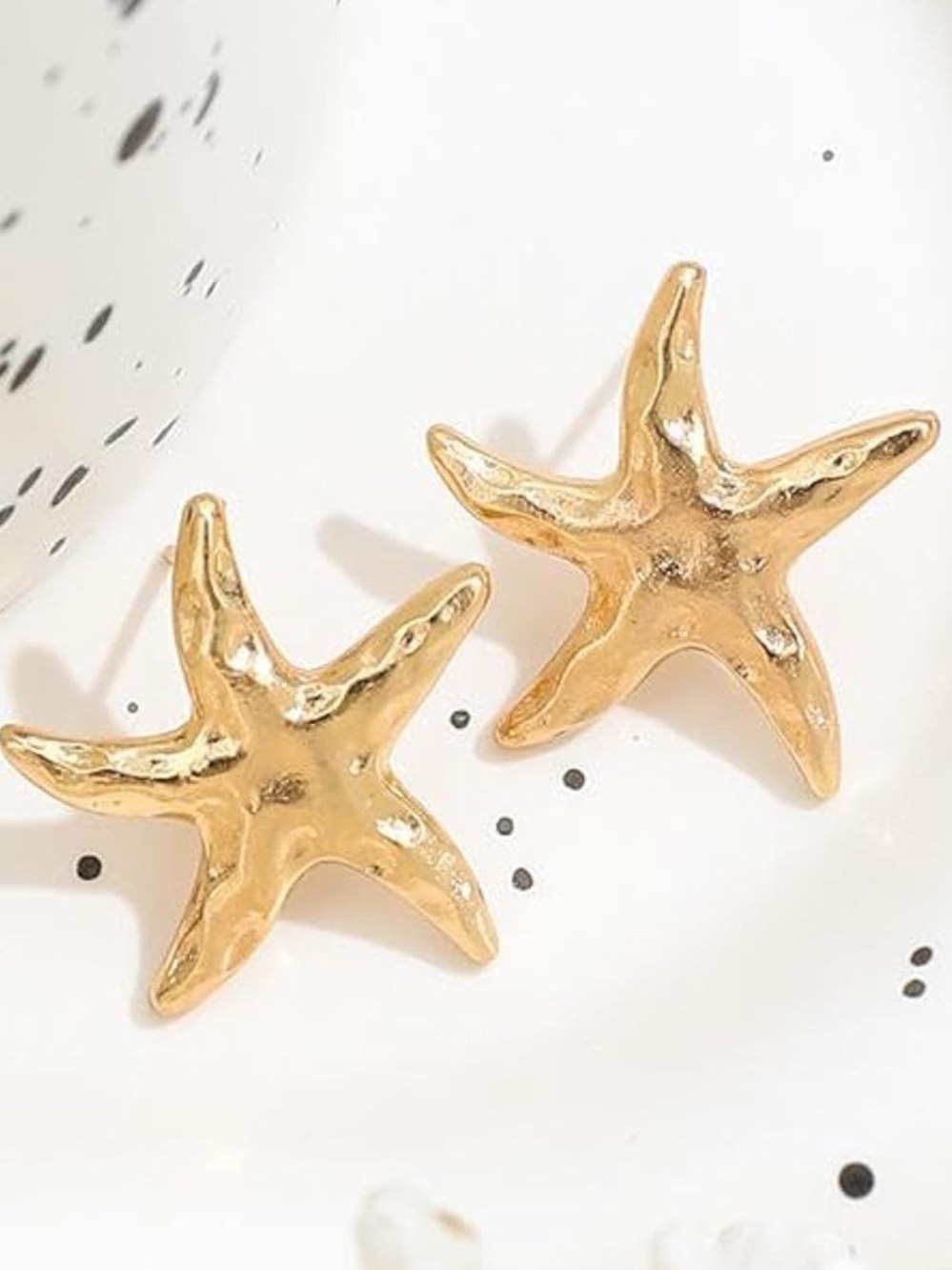 14K Gold Plated Starfish Stud Summer Earrings